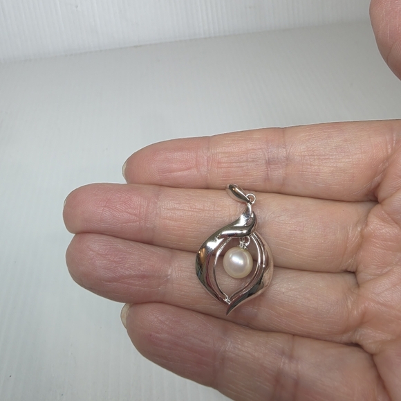 modernist retro Japanese saltwater cultured akoya vintage pearl pendant - Picture 4 of 8